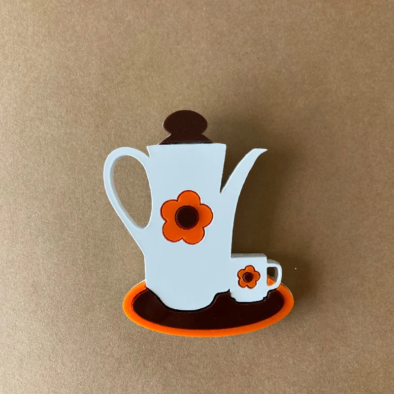 minimalist dot brooch for women -COFFEE SET Acrylic Brooch