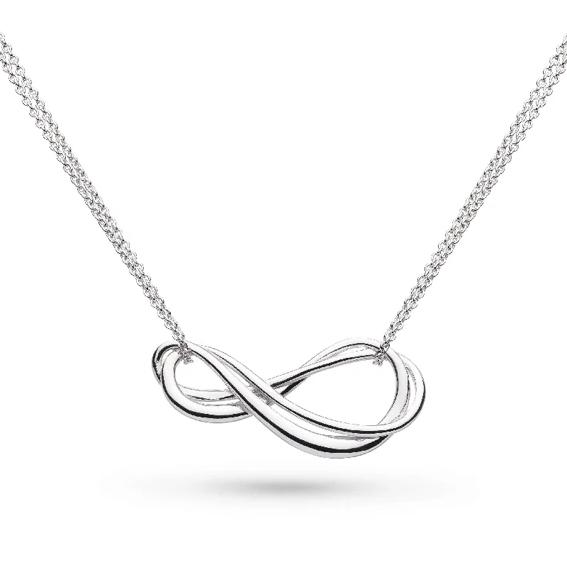 crystal necklaces for women sparkling -Silver Infinity Twin Chain Necklace