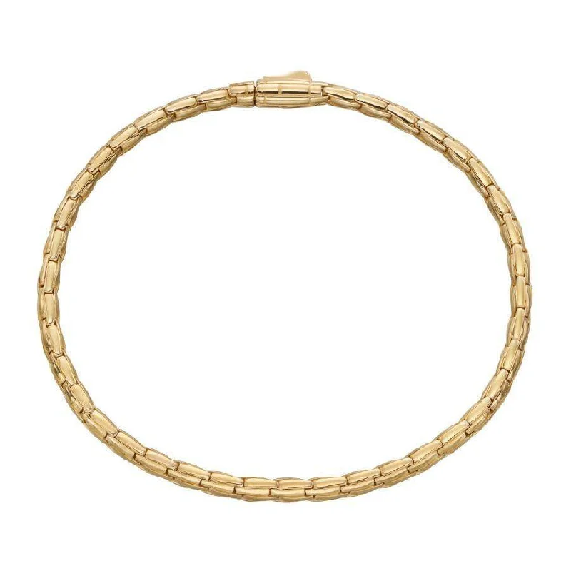 carved design bracelets for women -9ct Yellow Gold Snake Effect Link Bracelet