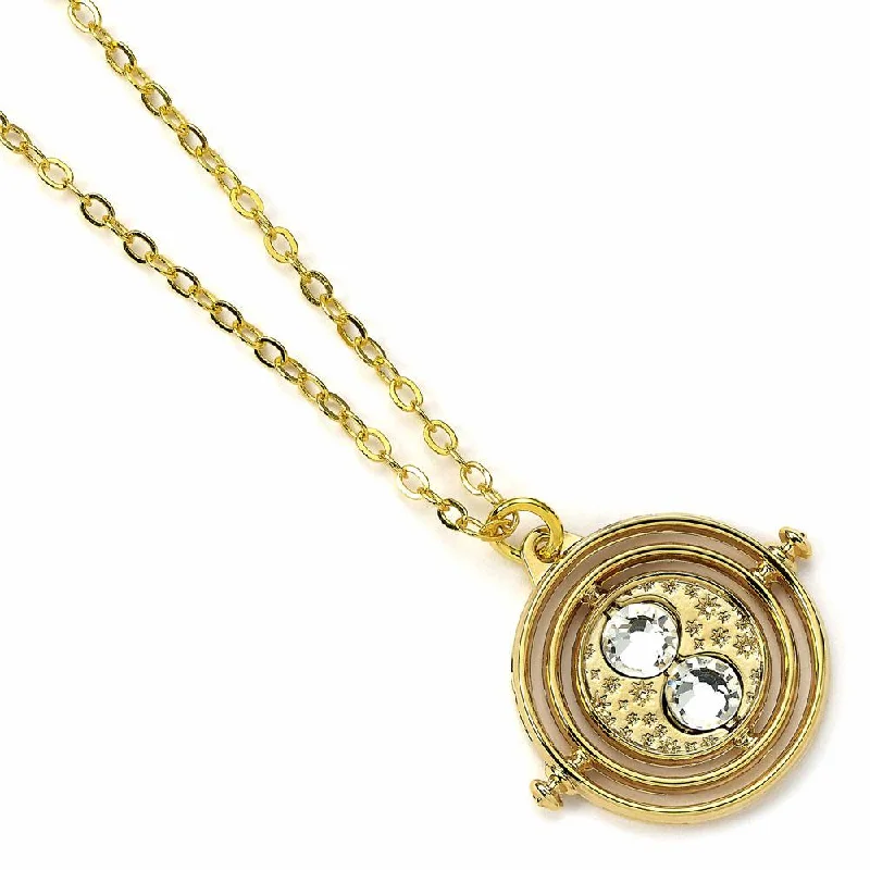 ladies rose gold necklaces flowers -Harry Potter Pendant & Necklace Fixed Time Turner (gold plated)