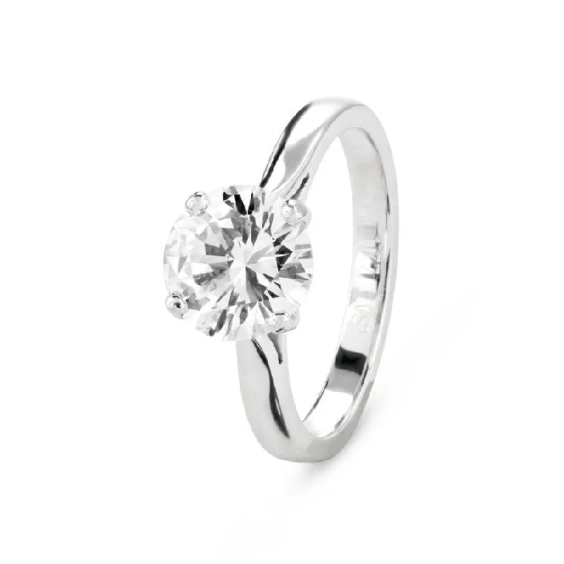 Ladies soft satin rings -1.77ct Round Brilliant Cut Diamond Solitaire Platinum Ring