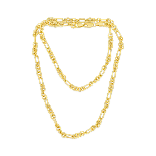 knot design necklaces for women -Oval & Round Link Gold Necklace