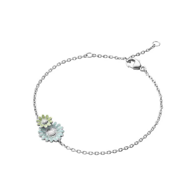 polished finish bracelets for women -Silver Daisy Bracelet