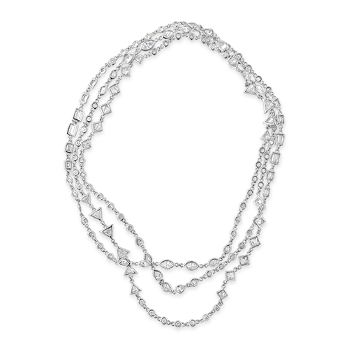 beaded chain necklaces for women -Multi-shape Diamonds by the Yard Necklace