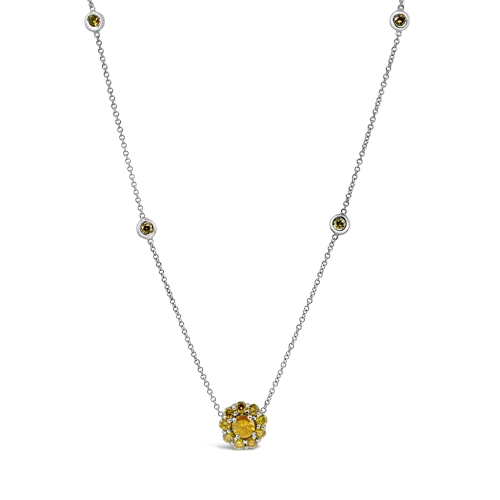 polished finish necklaces for women -Yellow Diamond Necklace