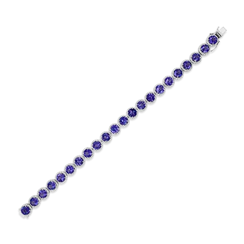 minimalist line bracelets for women -Tanzanite & Diamond Bracelet