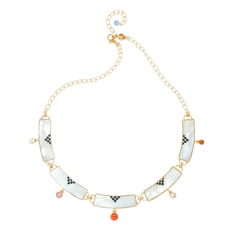 ladies white gold necklaces beads -NASMYTH . Bejewelled Moonbeam Collar Necklace