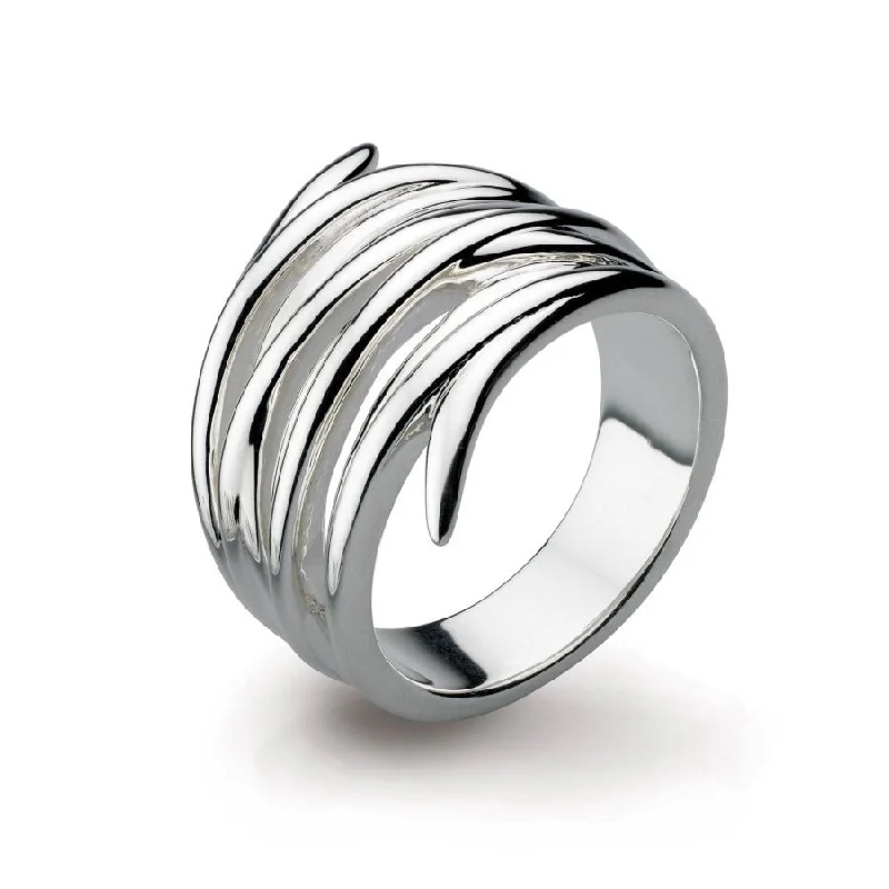 Ladies light eternity rings -Silver Entwine Helix Wrap Ring