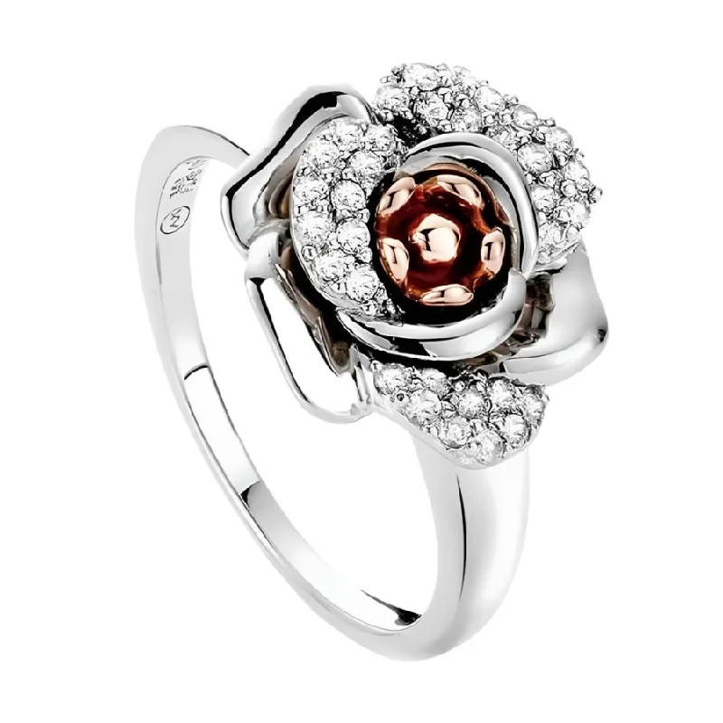 Ladies mythic gleam rings -Silver and 9ct Rose Gold Moonlight Rose Ring