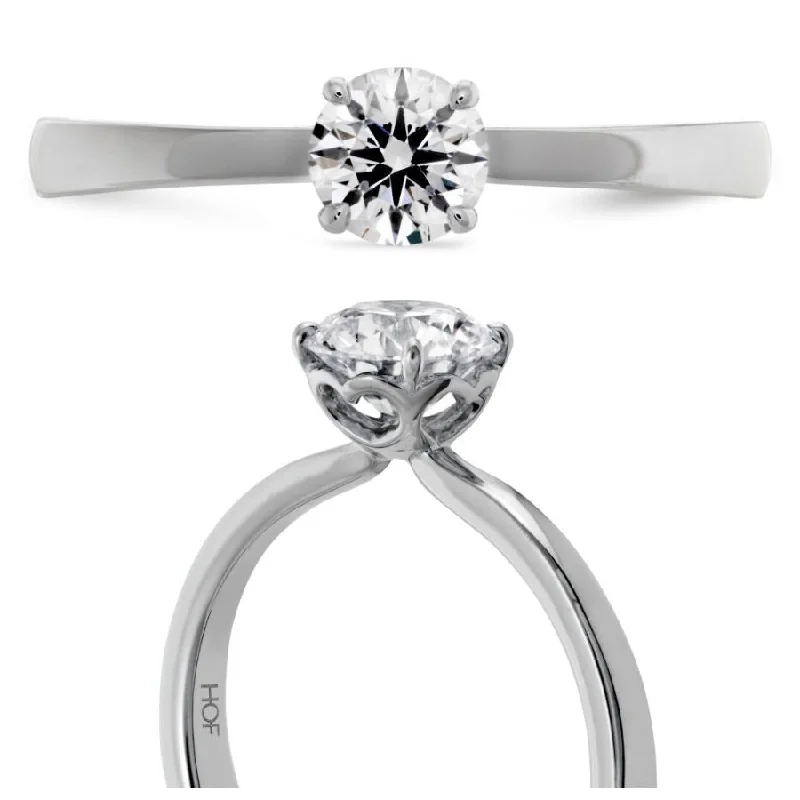 Ladies unique designer rings -0.51ct Signature Diamond Solitaire Platinum Ring