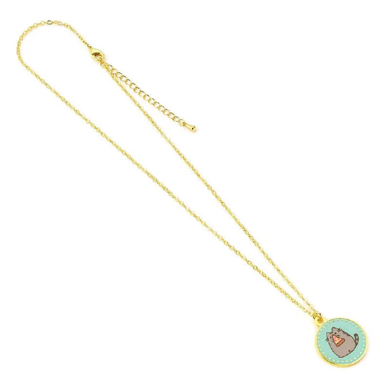 trendy minimalist necklaces for ladies -Pusheen Pendant & Necklace Blue Pizza