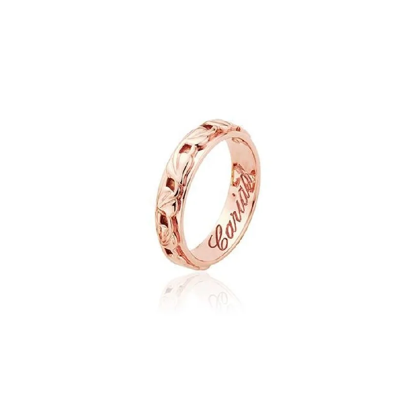 Ladies bright enamel rings -9ct Rose Gold 5mm Tree of Life Cariad Wedding Ring