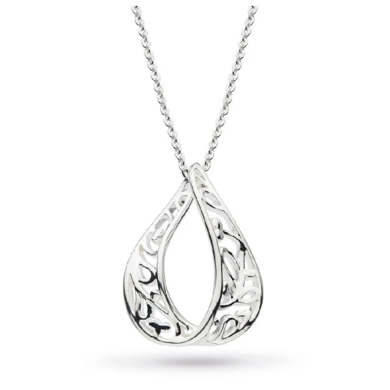 pearl strand necklaces for women -Silver Blossom Flourish Loupe Necklace