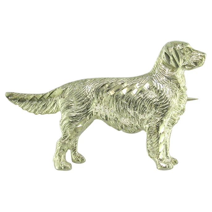 ladies rose gold brooch triangles -Retreiver Dog Brooch