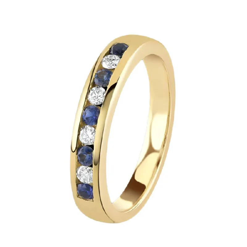 Ladies town sparkle rings -18ct Yellow Gold Sapphire & Diamond Channel Set Ring