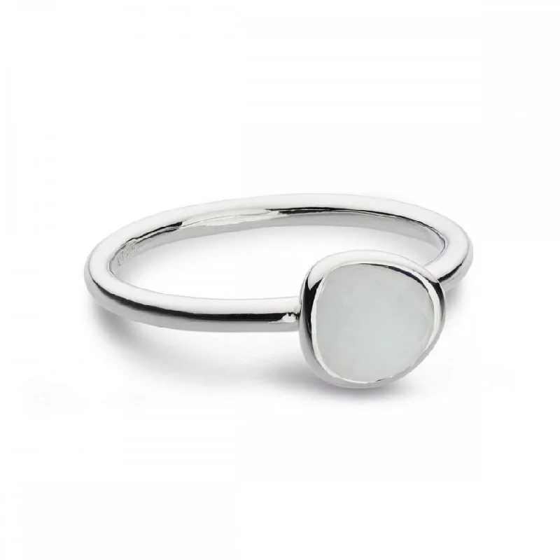 Ladies bold modern rings -KH Silver Coast Pebble Moonstone Mini Ring