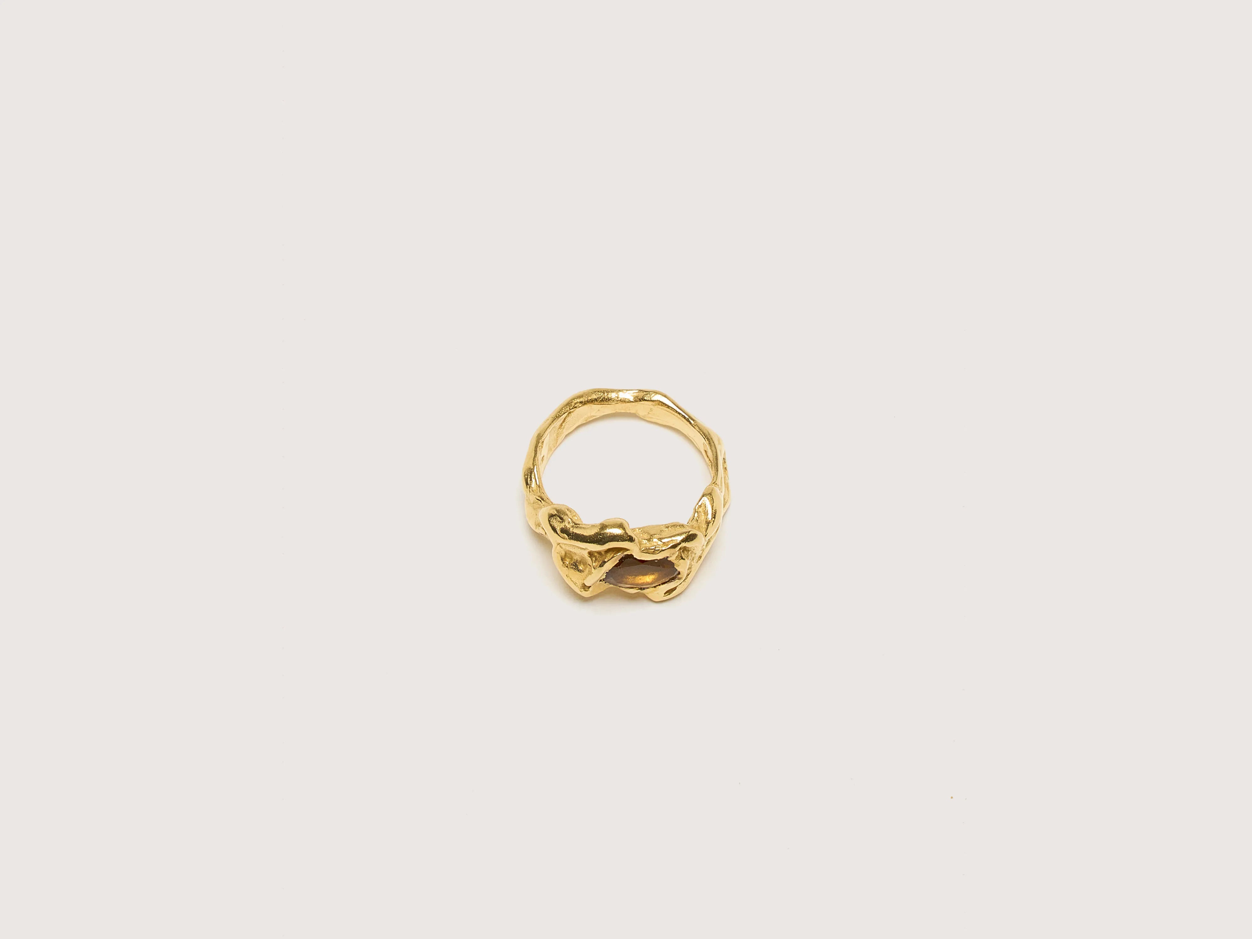 Ladies bold initial rings -Ola Gold Ring (242 / W / CITRINE)