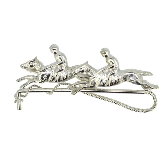 ladies gold brooch tree motifs -Racehorse Brooch