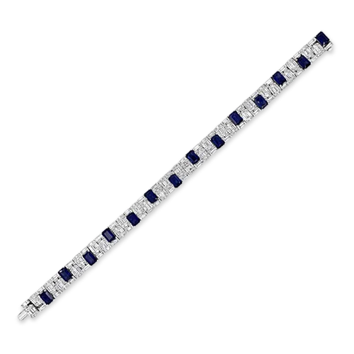 matte silver bracelets for women -Sapphire & Diamond Bracelet