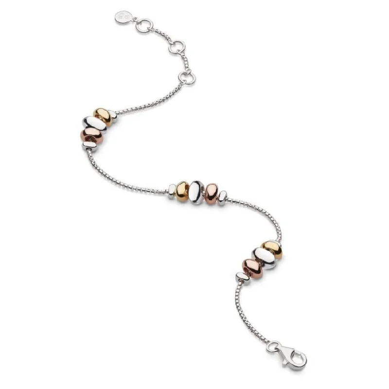 ladies rose gold bracelets swirl design -Coast Tumble Golden Station Bracelet