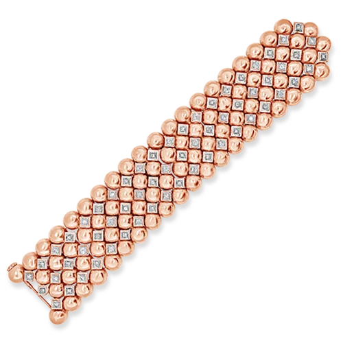 minimalist hoop bracelets for women -Rose Gold & Diamond Estate Bracelet