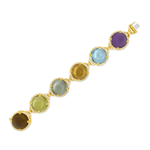 woven pattern bracelets for women -Multi-gemstone & Diamond Bracelet