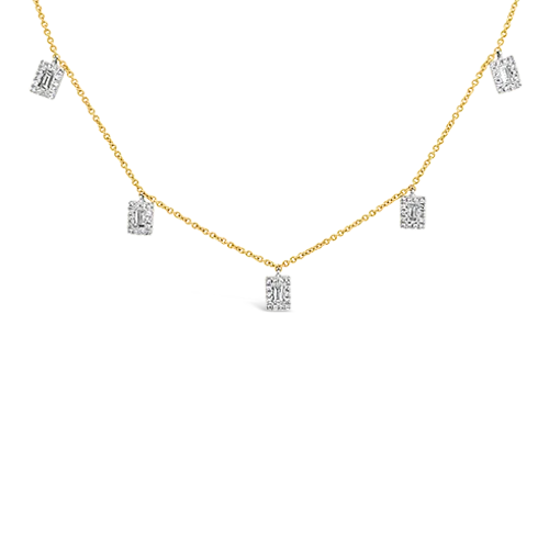 ladies charm necklaces family themes -Delicate Diamond Necklace