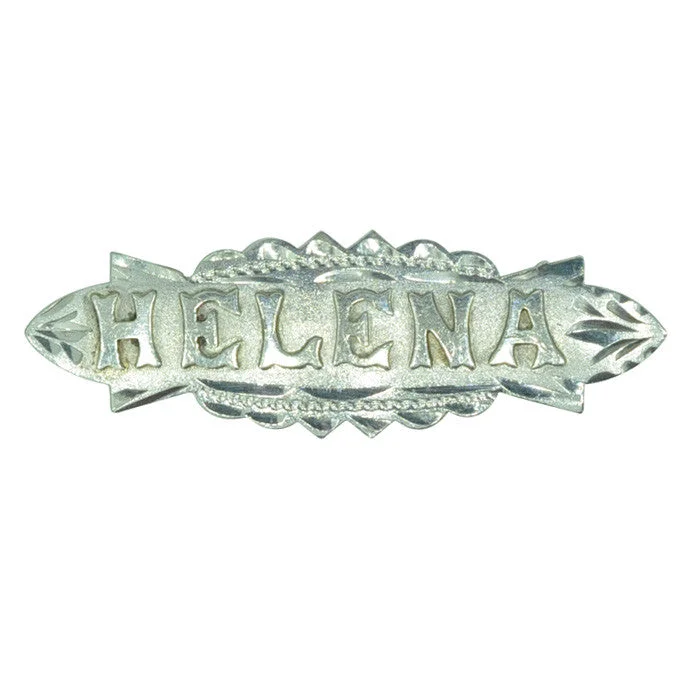 feather design brooch for women -Helena Name Brooch