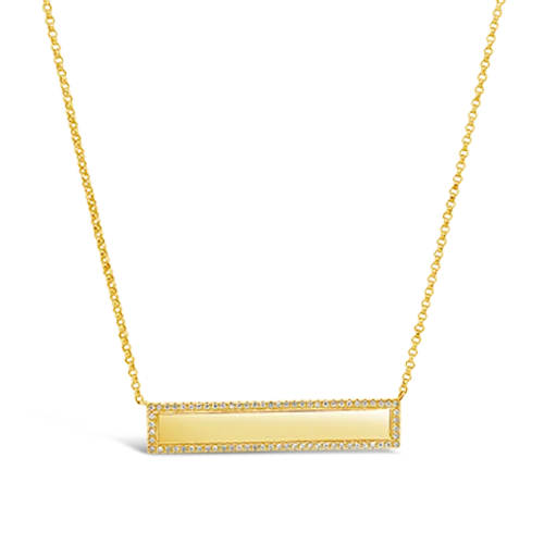 minimalist star necklaces for women -Diamond Bar Necklace