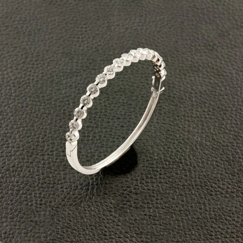 bar pendant bracelets for women -Diamond Bangle Bracelet