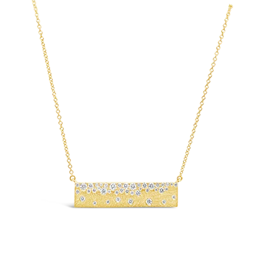 ladies charm necklaces love themes -Diamond Confetti Bar Necklace