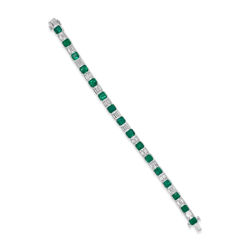 silver moon phase bracelets for women -Emerald & Diamond Bracelet