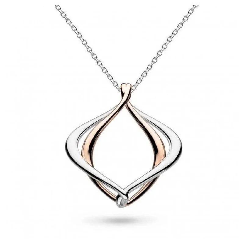 ladies gold necklaces bee pendants -Silver & Rose Gold Plated Alicia Rose Midi Necklace