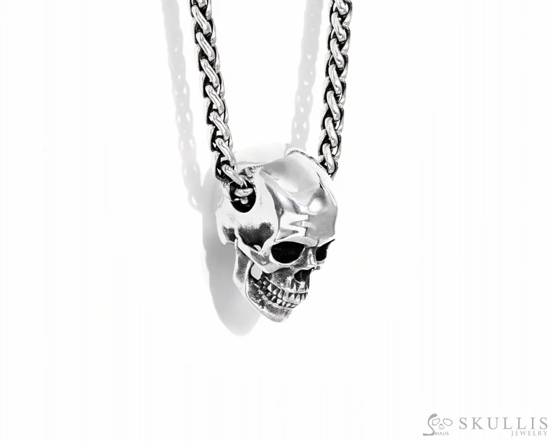 luxury gold necklaces for ladies special events -Skullis Sterling Silver Skull Pendant or Necklace, Sterling Silver 925 Chain, for Women & Men