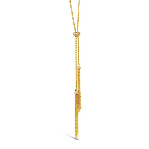 floral chain necklaces for women -Diamond Bolo Tassel Necklace