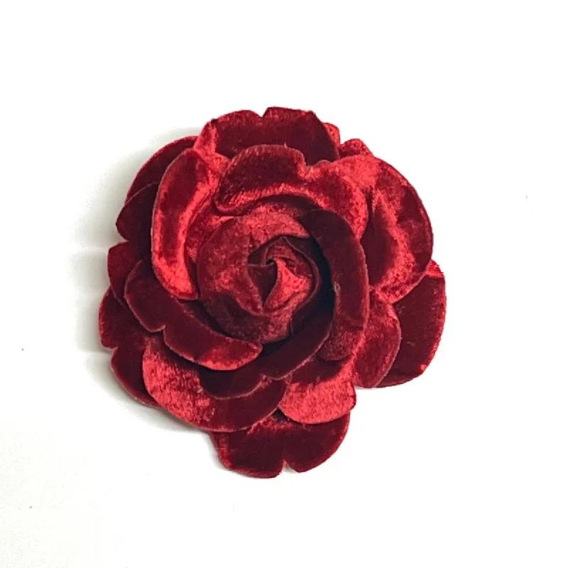 ladies brooch geometric designs -Empower Flower Brooch - Velvet  Rose