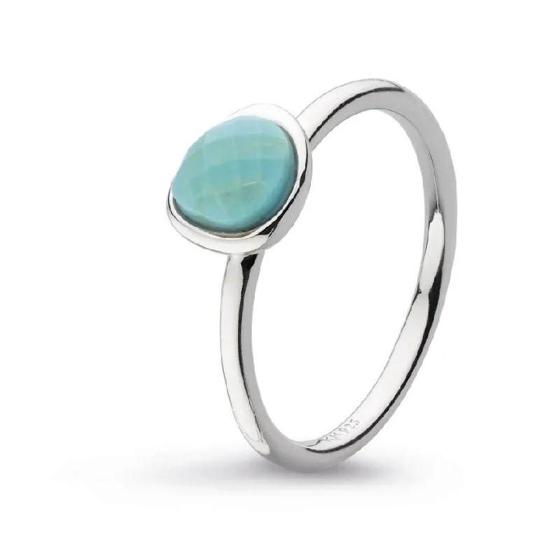 Ladies aqua turquoise rings -KH Silver Coast Pebble Turquoise Ring