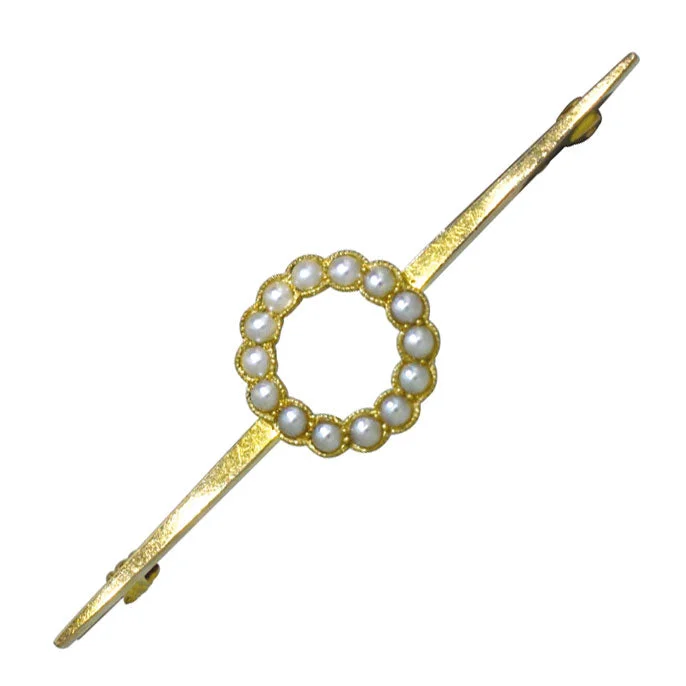 wave pattern brooch for women -Pearl Bar Brooch