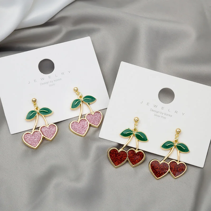 Fitted stud earrings -Simple Style Commute Korean Style Fruit Alloy Enamel Women's Drop Earrings