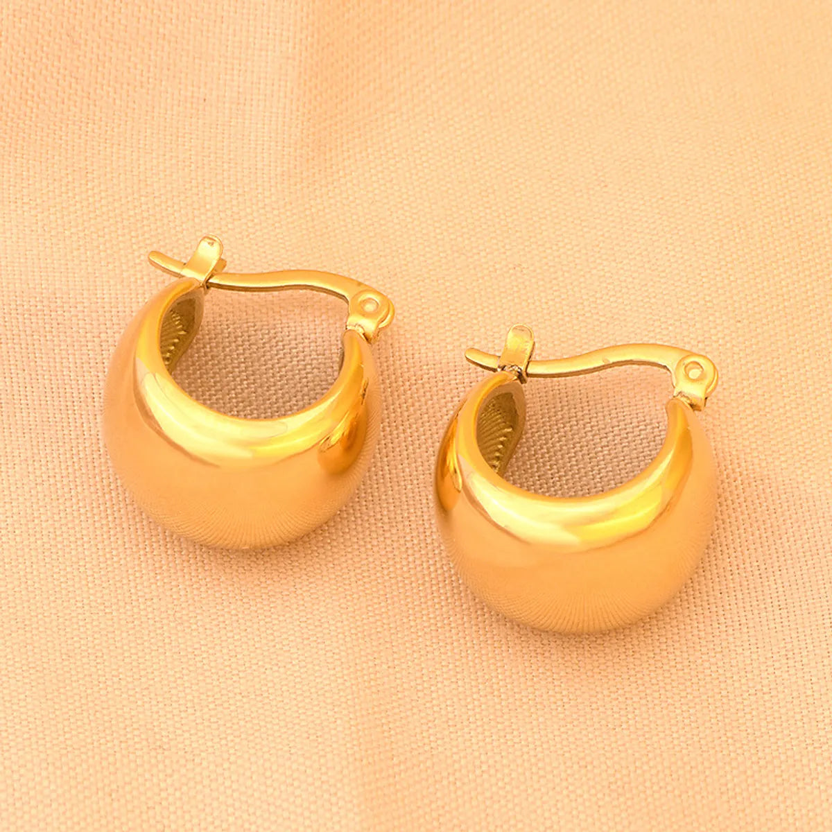 Unity shine earrings -1 Pair Simple Style Geometric Plating Titanium Steel 18k Gold Plated Earrings