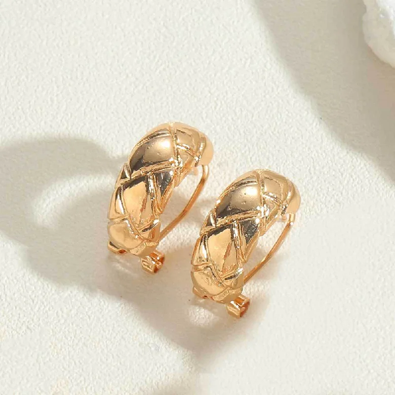 ES2433-5 14K Real Gold C-Earrings