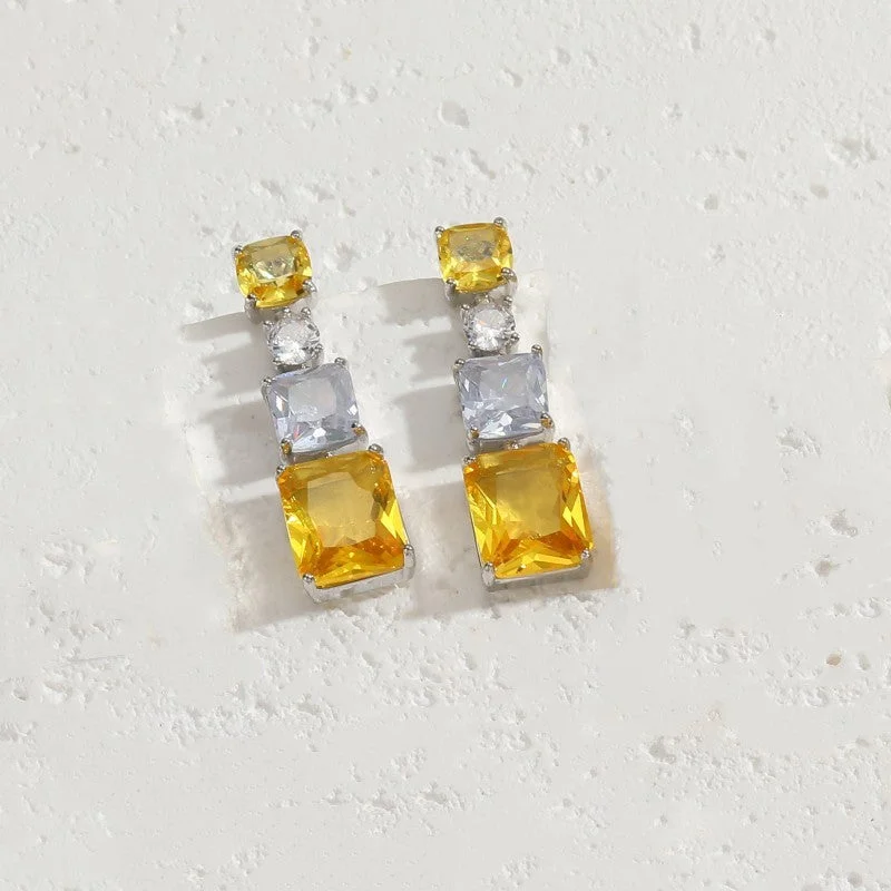 Yellow Zircon Earrings