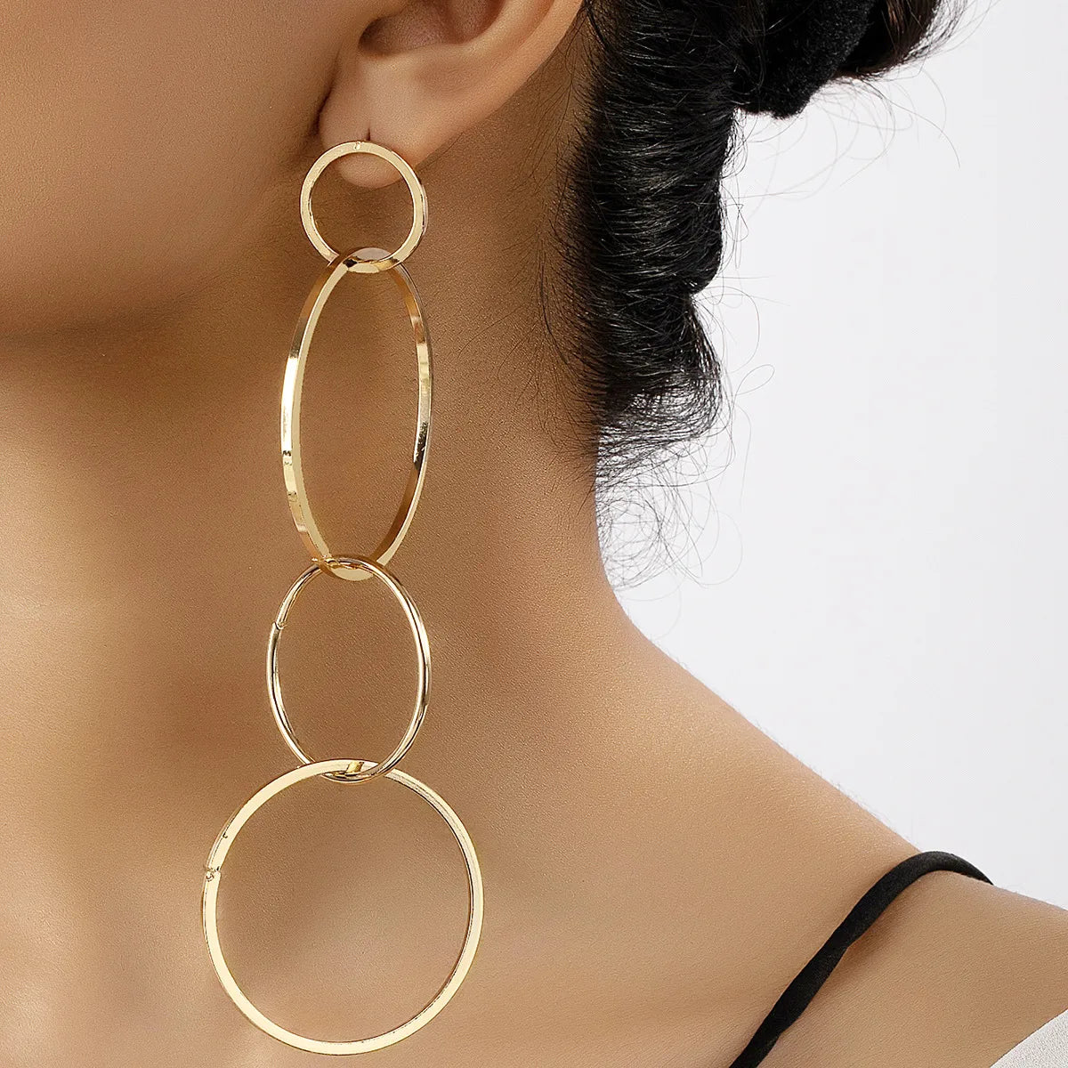 Ancient gleam earrings -1 Pair Ig Style Simple Style Circle Plating Metal Drop Earrings