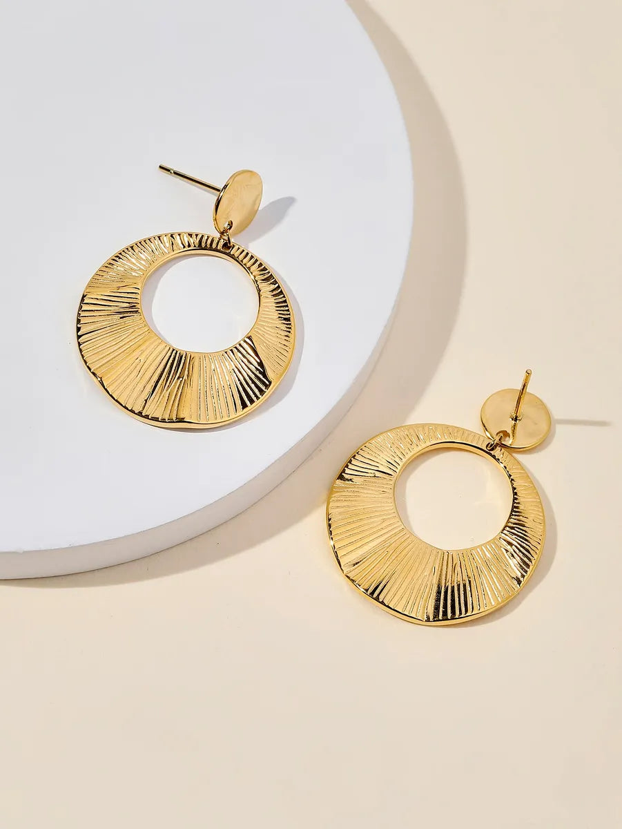 Endless infinity earrings -1 Pair Simple Style Geometric Stainless Steel 18k Gold Plated Drop Earrings