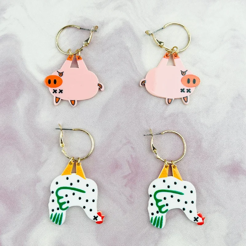 Puppy charm earrings -1 Pair Cartoon Style Cute Animal Arylic Drop Earrings