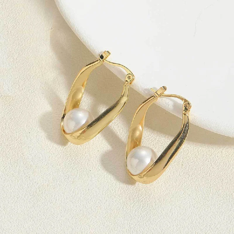 ES2436-3 14k real gold single pearl