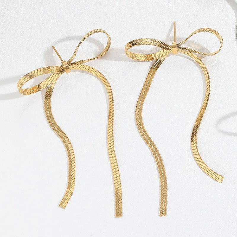 3MM RIBBON EARRINGS (GOLD)