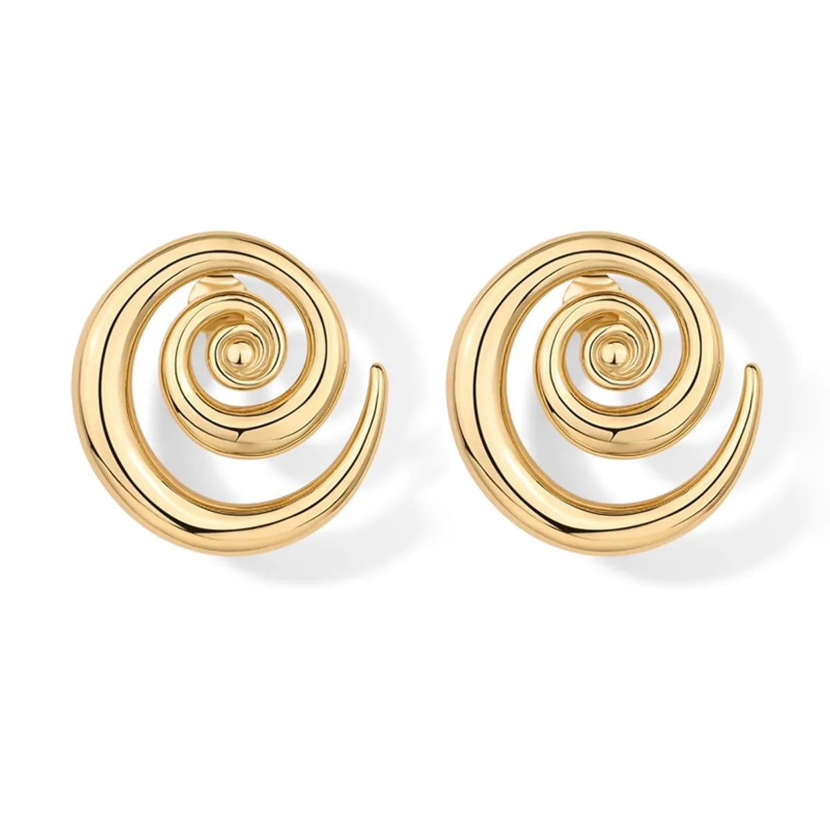 Pine shine earrings -1 Pair Simple Style Geometric Alloy 18K Gold Plated Ear Studs