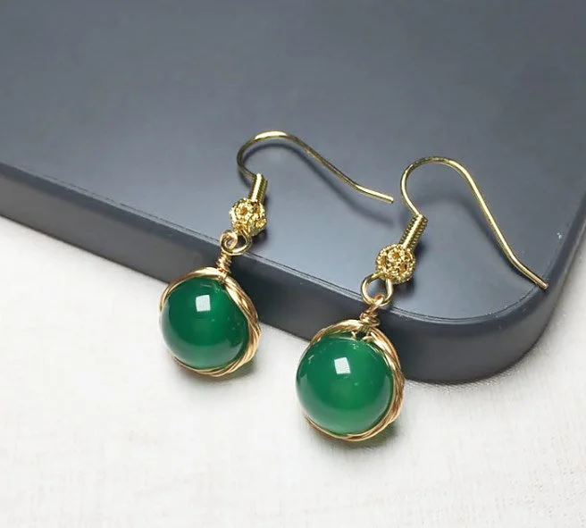 A Pair of Green Agate