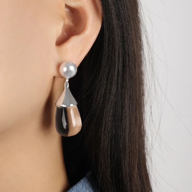 F1119-Steel Transparent Resin Earrings